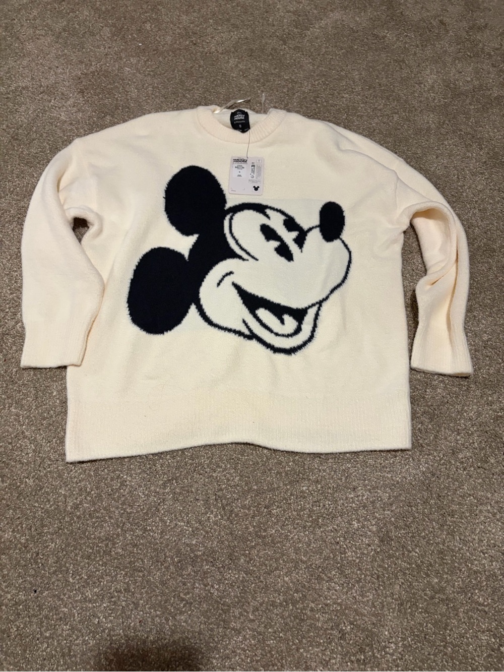 NWT Disney Mickey Mouse White Knit Sweater